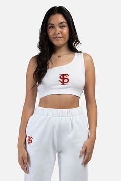 The Senior Top! This one shoulder top is the perfect trendy piece for game days or hanging out on campus! Made with top quality ribbed fabric that adjusts to every body type. SIZING AND DETAILS Sizing: XS-XXL One shoulder design Cropped fit 100% Cotton Rib Embroidered logo application P.S. We’d love to see you repping this style! Make sure to tag us (@hypeandvice) to be featured :) Trendy Stretch Cotton One Shoulder Top, Trendy Stretch Cotton One-shoulder Top, Casual White One-shoulder Crop Top, Casual Cotton One-shoulder Tank Top, Casual One-shoulder Cotton Tank Top, White Stretch One Shoulder Casual Top, Outfits For Florida, Trendy College Outfits, College Gear