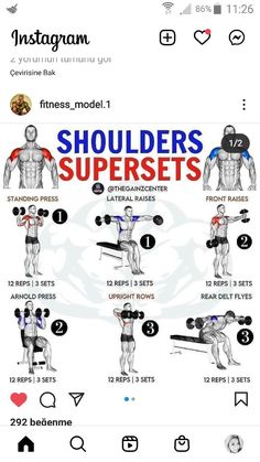 an info sheet showing how to use the shoulders and upper body muscles for strength training