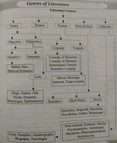 a diagram that shows the different types of literature and how they are used to describe them