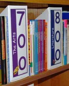 several books are stacked on top of each other in front of a wooden bookcase