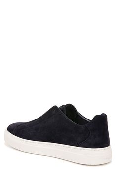 Amplify the casual refinement of your everyday look with this classic slip-on sneaker fashioned from smooth suede. Leather upper and lining/rubber sole Imported Suede Cushioned Slip-on Sneakers, Cushioned Suede Slip-on Sneakers, Cushioned Slip-on Suede Sneakers, Suede Slip-on Sneakers With Cushioned Footbed, Suede Slip-on Sneakers With Textured White Sole, Modern Suede Slip-on Sneakers, Suede Low-top Slip-ons With Cushioned Footbed, Suede Slip-on Sneakers With Contrast Sole, Suede Slip-on Low-top Sneakers