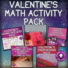 valentine's math activity pack for students to practice counting and ordering with the numbers