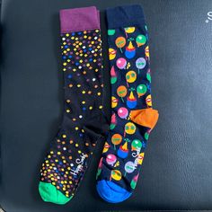 Men’s Sz 8-12 Unworn Pair Birthday Socks Fun Black Socks As Gift, Happy Socks Mens, Happy Socks, Black Orange, Birthday Celebration, Orange Black, Socks, Man Shop, Orange