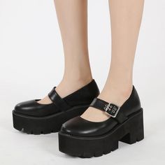 Brand Name: E CNPump Type: BasicHeel Type: Hoof HeelsOrigin: CN(Origin)Upper Material: Split LeatherToe Shape: Round ToeWith Platforms: YesPlatform Height: 3-5cmHeel Height: High (5cm-8cm)Fit: Fits true to size, take your normal sizeStyle: sweetis_handmade: YesFashion Element: BucklePattern Type: SolidInsole Material: PUOccasion: CasualLining Material: PUSeason: Spring/AutumnOutsole Material: EVAItem Type: PumpsClosure Type: Buckle StrapGender: WOMEN Platform Mary Jane Shoes, Hoof Heels, Shoes For Ladies, Bright Shoes, Mary Jane Platform Shoes, Vintage Sandals, Basic Heels, Women Platform Shoes, Womens Sandals Summer