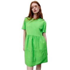 Zara Green Pleated Baby Doll Mini Dress. Size Medium. New With Tags. Bloggers Fave! Round Neckline. Pullover Styling. Cotton. Pleated. Tired Mini Dress. Casual Green Short Sleeve Dress For Spring, Green Mini Length Short Sleeve Dress, Zara A-line Cotton Mini Dress, Zara Green Daywear Dress, Green Cotton Short Sleeve Mini Dress, Green Cotton Mini Dress With Short Sleeves, Green Casual Zara Dresses, Zara Green Casual Dress, Zara Short Sleeve Cotton Dresses