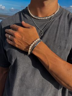 Classy Mens Jewelry, Jewelry Design For Men, Mens Hand Jewelry, Guys With Jewelry, Mens Aesthetic Accessories, Men’s Fashion Jewelry, Mens Beach Jewelry, Mens Jewelry Fashion, Vintage Men Jewelry