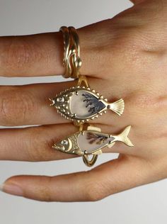 LUNAR RAIN Fish Rings, Unique Fish, Fish Ring, Fish Jewelry, Puffer Fish, Dope Jewelry, Jewelry Lookbook, Funky Jewelry, Foto Inspiration