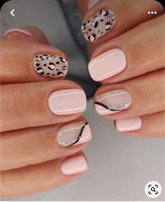 Natural Summer Nails 2023, Classy Nails With Designs, Boho Nails Simple, Classy Summer Nails Simple, Leopard Accent Nail, Nail Art Animal Print, Nail 2023 Spring, Animal Print Nail Designs, 2023 Spring Nails