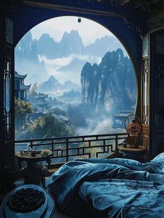 Ancient China Aesthetic, Chinese Tea House, Asian Landscape, Japanese Festival, Design Your Own Home, View Wallpaper, Aesthetic Japan, Fantasy House, Fantasy Places