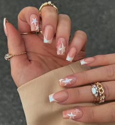 College Nails, Star Nails, New Nails, New Year's Nails, Nails 2024, Nail Design Ideas