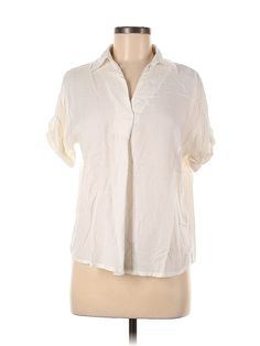 Sim & Sam Short Sleeve Blouse Size: Medium Tops - used. 100% RAYON | Sim & Sam Short Sleeve Blouse: Ivory Tops - Size Medium Cream Short Sleeve Blouse With Relaxed Fit, Cream Blouse With Relaxed Fit And Short Sleeves, Ivory Tops, Short Sleeve Blouse, Short Sleeves Tops, Sleeve Blouse, Women Handbags, Womens Tops, Size Medium