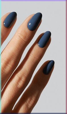 Minimal Nails, Casual Nails, Blue Nail, Minimalist Nails, Chic Nails, Short Acrylic Nails, 가을 패션, Blue Nails, Nail Manicure