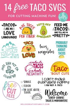 the free taco svg for cutting machine fun