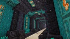 an image of a hallway in a minecraft style building that looks like it is going to be built