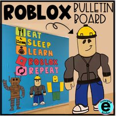 the roblox bulletin board has been designed to look like a cartoon character, and is