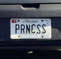 the license plate for maryland princess is displayed on a car's tailgate