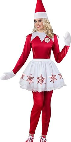 About this item
Jumpsuit; Skirt; Collar; Hat; Mittens
Size: X-Small
Have some fun at your next Christmas party or amaze your kids as the Elf on the Shelf! This costume will transform you into the mischievous, little elf who watches and reports naughty children to Santa; Everyone will love your fun, themed costume! It's perfect for spreading some holiday cheer
Jumpsuit has back zipper, felt collar Elf On The Shelf Costume, Christmas Costumes Women, Elf Shoes, The Elf On The Shelf, Elf Costume, Santa's Little Helper, Fun World, Christmas Costume, Elf Hat