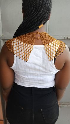 African Beaded wedding necklace, Zulu Cape necklace, Beaded shawl necklace, Christmas gift for her, Women jewelry, Bridesmaid gift This beaded bib necklace is superbly crafted which can be worn with any outfit at different occasions and it will absolutely makes you stand out. Main color - gold. The necklace can be available in different colors. Wholesale available at a fair price,please contact me. For any clarification,please send me a convo or an e-mail. Thank you for visiting and happy shoppi Gold Beaded Chain Bib Necklace As Gift, Gold Beads Bib Necklace For Jewelry Making, Adjustable Gold Beaded Necklaces With Bead Caps, Gold Beaded Necklaces With Bead Caps For Gift, Gold Necklaces With Bead Caps For Party, Gold Bib Necklaces For Wedding, Gift Gold Beaded Necklaces With Bead Caps, Gold Party Necklaces With Bead Caps, Gold Bib Necklace With Large Beads For Jewelry Making