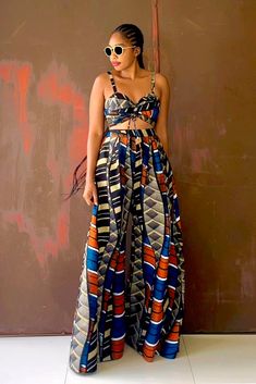 Afro Boho Fashion, Mangishi Doll, Nigerian Clothes, Long Flared Dress, Ankara Pants, Kaftan Pattern, Nigerian Outfits, African Traditional Wear, Outfits For Mexico