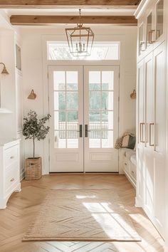 the entryway is clean and ready for guests to use it as an entrance way