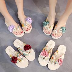 Department Name: Yeknu?Item Type: SlippersBrand Name: MAGNOLIAFRAGRANTWith Platforms: YesShoes Type: Flip FlopsHeel Height: Low (1cm-3cm)Upper Material: SilkSeason: SummerApplicable Place: OutsideLining Material: SyntheticOutsole Material: EVAPlatform Height: 0-3cmModel Number: c587Insole Material: EVAHeel Type: Flat withPattern Type: FloralFit: Fits true to size, take your normal sizeFashion Element: Flower Casual Flat Sandals For Spring, Casual Flat Bottom Sandals For Spring, Flat Sandals For Beach In Summer, Casual Flat Sandals For Summer, Casual Flat Bottom Sandals For Summer, Beach Flats For Spring And Summer, Trendy Spring Beach Flats, Trendy Beach Flats For Spring, Summer Beach Slippers With Round Toe