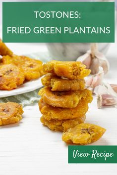 two plates filled with fried green plantains