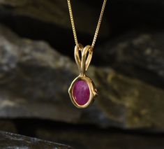 Gold Ruby Pendant set with a Natural Ruby in a natural red color & translucent clarity, at 10x8mm, weighing 3 Carats, sourced from Burma. Dainty Red Pendant design made of Gold Vermeil ☞ thickest 18k Gold Plating on top of Solid 925 Sterling Silver ☞ made to last. Matching Ring: www.etsy.com/listing/1043781117 Matching Earrings - please ask me July Birthstone - Genuine & Natural Stones ❀ Free Gold Vermeil Chain with every Pendant order, 18 inch Silver chain (46 cm) ✓ ⌛Last Pendant left ⌛ ❀ Each Elegant Untreated Pendant Jewelry, Elegant Untreated Oval Pendant Jewelry, Gift Ruby Jewelry Oval Cabochon, Ruby Pendant Set, Red Pendant, Ring Matching, Red Pendants, Blue Topaz Pendant, Matching Ring