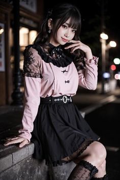 Angura Kei, Jirai Kei Outfits, Pink Goth, Kei Visual, Kei Fashion, Kawaii Fashion Outfits, Young Fashion, J Fashion, Alternative Outfits