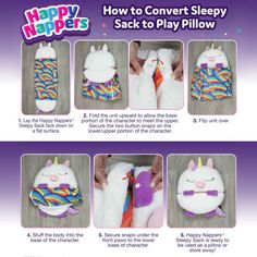 the instructions for how to cover sleepy stuffed animals