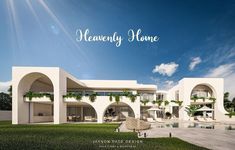 an artist's rendering of a house with the words heavenly home above it