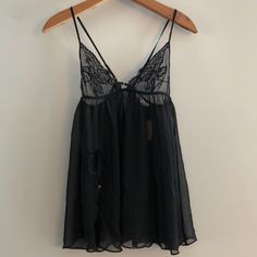 Early 2000’s (08/06) Nwt, Black Babydoll Sleepwear. Adjustable Straps. Babydoll Sleepwear, Black Babydoll, Early 2000’s, Fitness Inspo, Women's Intimates, Victoria’s Secret, Baby Dolls, Adjustable Straps, Victoria's Secret