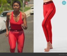 an image of a woman in red leggings