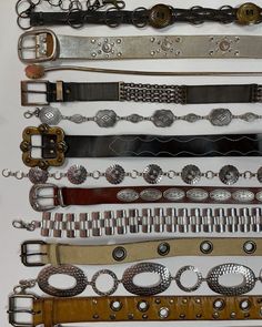 Thrift Accessories, Layered Belts, Aesthetic Belts, Belt Aesthetic, Aesthetic Belt, Cute Belts, Belts Aesthetic, Belt Collection, Cool Belt