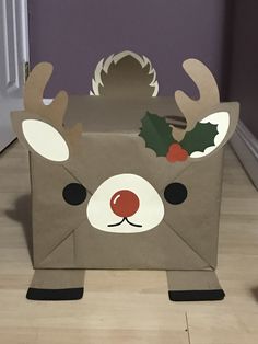 a paper bag with a reindeer's head on it