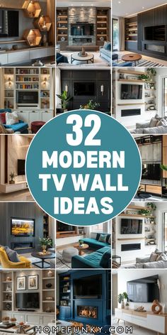 the top 32 modern tv wall ideas for living room, kitchen and dining rooms in this article