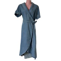 Never Fully Dressed Dress Women's Size 8 Wrap Blue Denim Brooklyn Midi - New With Original Tags Attached Uk Size 12 100% Cotton, Made From 100% Recycled Material Msrp $168.00 Never Fully Dressed, Blue Dresses, Blue Denim, Brooklyn, Size 12, Midi Dress, Womens Sizes, Womens Dresses, Tags