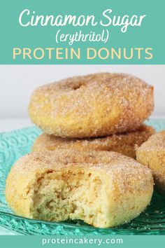 cinnamon sugar is the best way to make these glazey, nutritious protein donuts