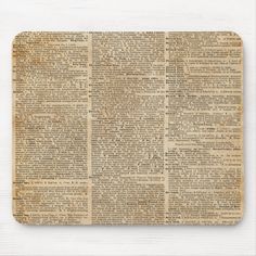 an old newspaper page mouse pad