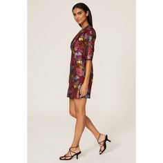 Multicolored jacquard (100% Polyester). Sheath. Crew neck. Short sleeves. Back zipper closure. 35" from shoulder to hemline. Imported. Peter Som, Rent The Runway, Closet Designs, Dress First, Shift Dress, Dresses For Work, Short Sleeves, Crew Neck, Zipper