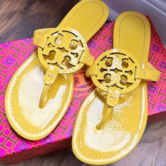 Yellow Tory Burch Miller Sandals Like New Size 9 Come In Original Box Designer Yellow Sandals For Beach, Designer Yellow Sandals For The Beach, Tory Burch Miller Sandals, Grooming Tips, Tory Burch Miller, Tory Burch Miller Sandal, Tory Burch Shoes, Women's Shoes Sandals, Tory Burch