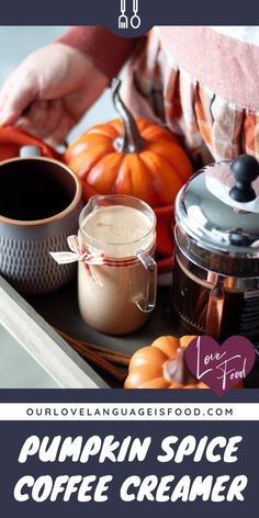 pumpkin spice coffee creamer recipe with text overlay