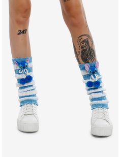 Disney Stitch Blue Stripe Leg Warmers | Hot Topic Stitch Pants, Stitch Head, Stitch Blue, Stitch Cartoon, Disney Lilo, Disney Stitch, Girls Socks, Socks And Tights, Cold Weather Accessories