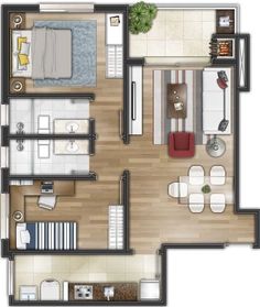 the floor plan of a two bedroom apartment