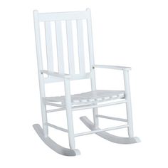 a white rocking chair on a white background