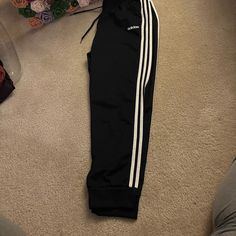 Like Track Pants New Never Worn Just Missing Tags Adidas Black Pants For Spring, Adidas Black Bottoms For Loungewear, Adidas Black Bottoms With Elastic Waistband, Adidas Sportswear Bottoms With Elastic Side Panels, Track Pants Adidas, Adidas Cotton Track Pants, Adidas Stretch Moisture-wicking Pants, Women’s Adidas Track Pants With Zippers, Adidas Pants