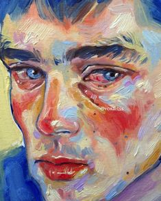 an oil painting of a man's face