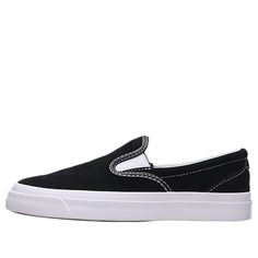 Converse Black Skate Shoes For Sports, Black Slip-resistant Skate Shoes For Streetwear, Classic Black Slip-on Skate Shoes, Black Converse Slip-on Sneakers, Converse Slip On, White Canvas Shoes, Run Star Hike, Converse One Star, Black Gums