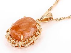 Timna Jewelry Collection™ 16x12mm Oval Sunstone Solitaire Copper Pendant With 18" Singapore Chain. Measures Approximately 1.23"L x 0.71"W. 3.4mm bail. Lobster claw clasp with a 2" extender. Elegant Sunstone Jewelry, Round Shape, Elegant Round Sunstone Jewelry, Gold Jewelry With Large Oval Cabochon Stone, Sunstone Gemstone Jewelry For Jewelry Making, Sunstone Gemstone For Jewelry Making, Oval Jewelry With Lobster Clasp For Anniversary, Formal Oval Necklace With Large Stone, Pendant With Chain, Copper Pendant