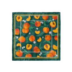 This beautiful silk scarf features original hand-drawn illustrations of Peachs and is inspired by time spent in Georgia's peach orchards. Made of high-quality Silk Satin the design is printed on both sides of this incredibly soft, flowy, and delicate material. Wear one around your neck, at the waist, or as a headscarf, the possibilities are endless and timeless. Made of high-quality Silk Satin the design is printed on both sides of this incredibly soft, flowy, and delicate material. Details: -Lu Silk Hair Scarf, Silk Scarf Design, Gifts For Mom From Daughter, Luxury Silk Scarves, Bag Scarf, Silk Satin Scarf, Silk Scarf Hair, Fruit Gifts, Satin Scarf