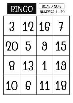 a black and white printable game with numbers